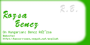 rozsa bencz business card